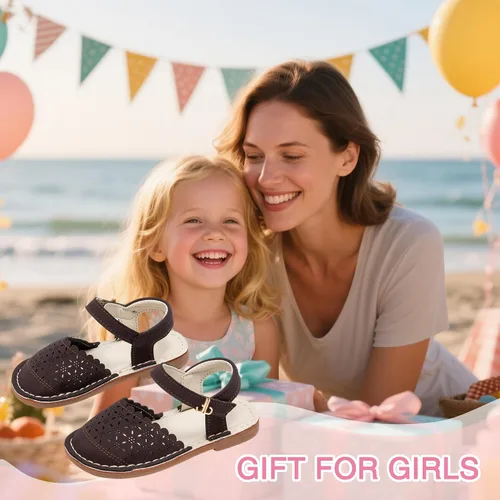 Miniatura 150 de THEE BRON Sandalias cómodas para niñas, zapatos para niños, sandalias rellenas