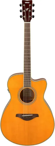 Yamaha FSC-TA Concert Cutaway - Guitarra transacústica con coro y reverberación, tinte vintage