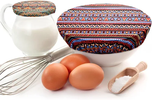 Miniatura 2 de 10 paquetes de cubiertas de tela para tazón de pan en crecimiento - 5 tamaños de tapas elásticas estirables para contenedores de almacenamiento