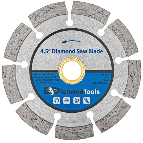 Miniatura 23 de Hoja de sierra de diamante segmentada de 4 "para hormigón, ladrillo, bloque y mampostería, altura de segmento de 0.394 in, eje de 7/8"-5/8