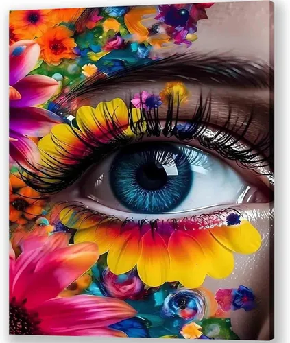 Miniatura 8 de TOCARE Kit de pintura por números de mariposas y flores para adultos principiantes, lienzo de pintura para adultos por números, juegos de pintura