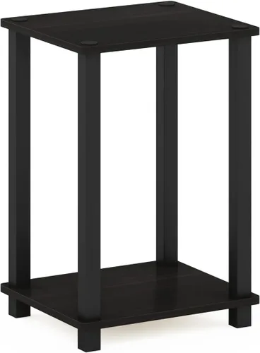 Miniatura 29 de Furinno Just Turn-N-Tube - Mesita de noche de almacenamiento abierto, 1 paquete, 3 niveles, blanco/blanco