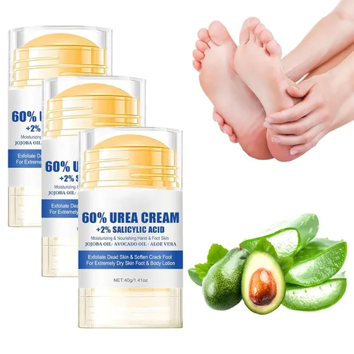 Miniatura 9 de Crema hidratante y antigrietas para pies, 60% urea, hidratante y alivia las grietas y la sequedad, crema para pies para manos y talones, reparación