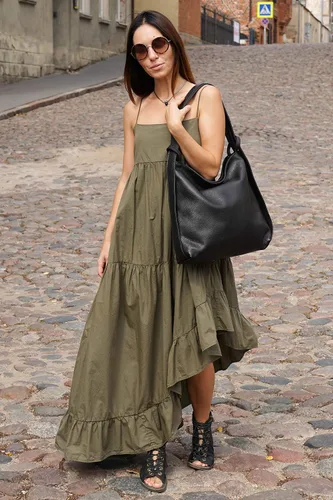 Miniatura 6 de Mochila de piel para mujer - Bolso de hombro convertible hecho a mano de piel auténtica