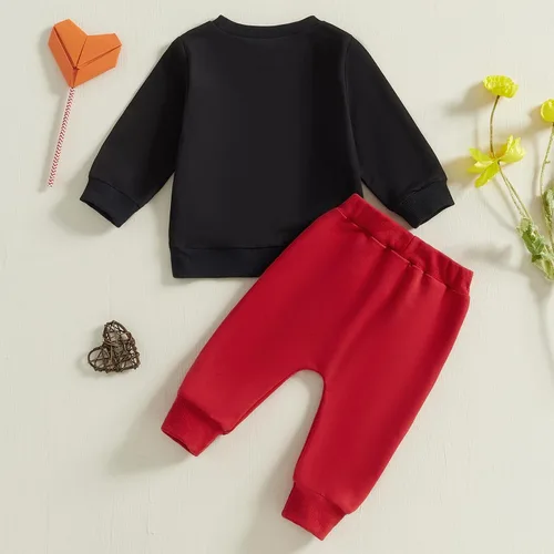 Miniatura 16 de BemeyourBBs Conjunto divertido de sudadera y pantalones de manga larga con letras divertidas para bebé niño y niño