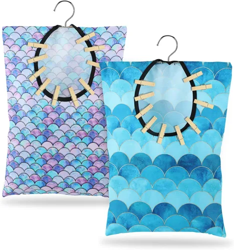 Miniatura 13 de Soporte para pinzas para ropa de panal de abeja – 2 bolsas para ropa de abeja – 15 x 11 pulgadas – Bolsa colgante para lavandería y uso al aire libre