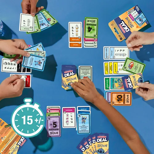 Miniatura 3 de Monopoly Deal: Edición Disney Stitch - Juego de cartas Basado en Lilo & Stitch de Disney Juegos de Disney para niños oficialmente licenciados