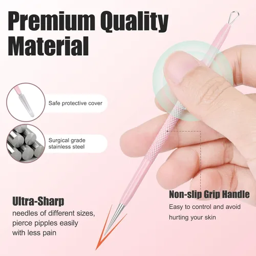Miniatura 2 de MORGLES Herramientas para eliminar puntos negros, 15 piezas, kit de herramientas para reventar espinillas, extractor de espinillas de comedón
