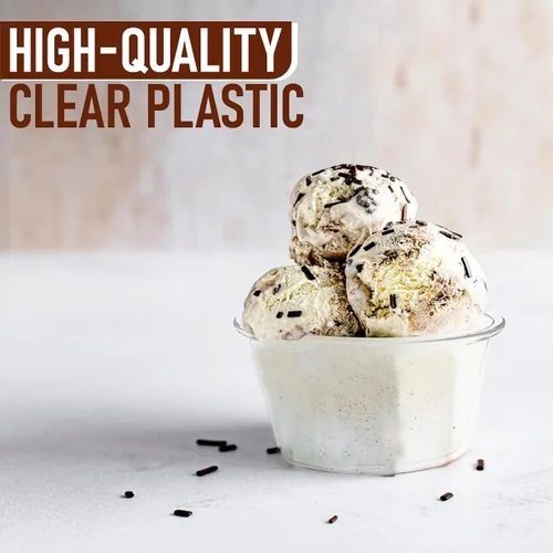 Miniatura 3 de Vasos Desechables para Porciones con Tapas - Juego de 200 Vasos Desechables de Plástico Transparente, Ideal para Shots de Gelatina, Condimentos