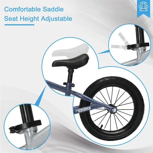 Miniatura 3 de 16 Inch Balance Bike for Big Kids Boys and Girls, No Pedal Sports Training Bicycle, Adjustable Seat Pneumatic Tires Quick Assembly