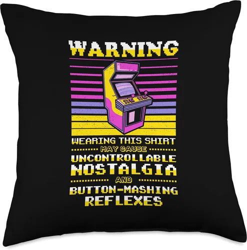 Miniatura 4 de Retro Gaming Gifts Video Player Retro Gamer Classic 80s Arcade Game - Almohada de 16 x 16 pulgadas, multicolor