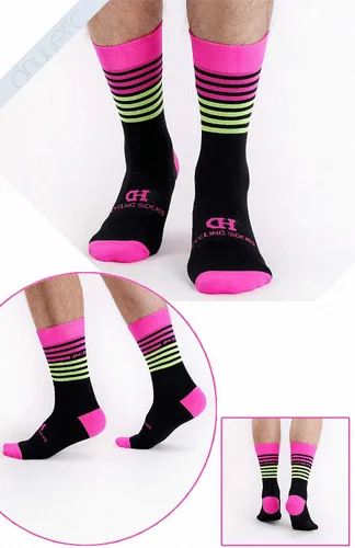 Miniatura 5 de GuaziV Calcetines de ciclismo para hombres y mujeres, calcetines de compresión coloridos para senderismo, para viajar, caminar, escalar