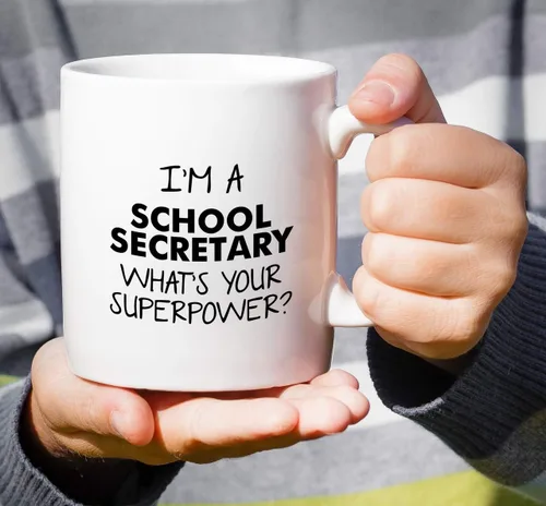 Miniatura 4 de Retreez Taza divertida – I'm a School Secretary What's Your Superpower? Tazas de café de cerámica de 11 onzas – Divertido, sarcasmo, motivacional
