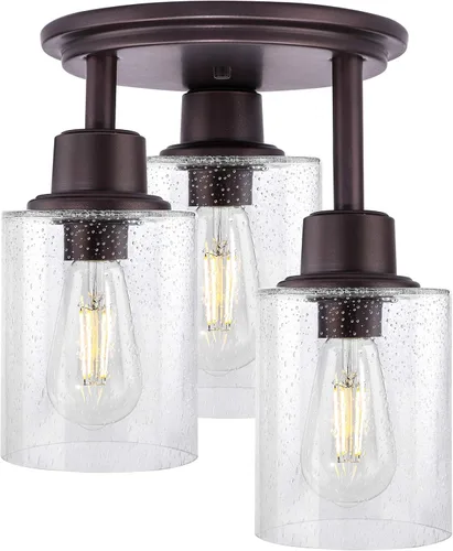 Miniatura 16 de ROTTOGOON Lámpara de Techo Semiempotrada, Accesorios de Luz de Techo de 3 Luces Cerca del Techo, Accesorios de Luz de Cocina Negro Mate