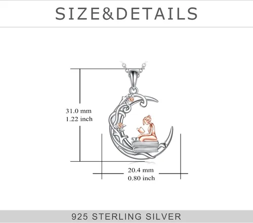 Miniatura 4 de YFN Collar de plata de ley 925 para amantes de los libros, colgante de lectura para mujer, regalo de graduación, joyería para estudiantes, amigos