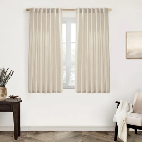 Miniatura 47 de XTMYI - Cortinas transparentes de 54 pulgadas de largo, juego de 2 paneles para baño, cortinas cortas de lino y algodón con semi privacidad