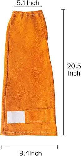 Miniatura 2 de Mangas de trabajo de soldadura de cuero, protección de brazo resistente al calor y al fuego, protector de brazo de trabajo resistente, mangas