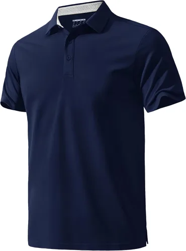 Miniatura 10 de MAGNIVIT Camisas polo de manga corta para hombre, camisas de golf atléticas que absorben la humedad, camisa casual de algodón con cuello de 3 botones
