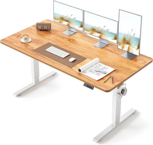 Miniatura 10 de BANTI Escritorio de pie de 48 × 24 pulgadas, ergonómico, altura eléctrica ajustable, para sentarse y ponerse de pie, escritorio de oficina para Arce
