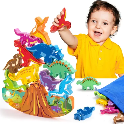 Miniatura 10 de IPOURUP Bloques de Animales de Madera Apilables Juguete para Niños Regalos de Navidad y Cumpleaños para Niño Niña Edad 3-7 Animales Montessori