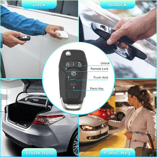 Miniatura 3 de X AUTOHAUX 315MHz N5F-A08TAA reemplazo inteligente de proximidad sin llave llave llave remoto llavero para Ford Fusion 2013 2014 2015 2016 4 botones