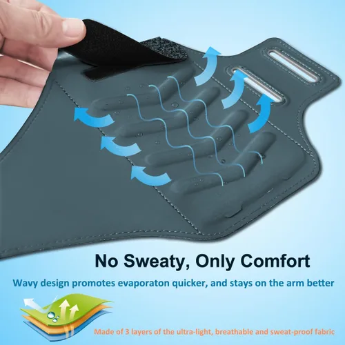 Miniatura 5 de Soporte de teléfono para correr, banda para correr para iPhone y Samsung Galaxy, soporte para brazalete de teléfono celular para caminar, gimnasio