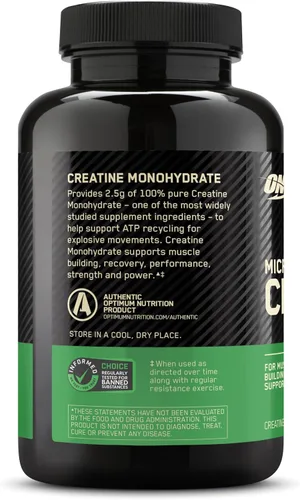 Miniatura 10 de Optimum Nutrition Cápsulas de monohidrato de creatina micronizada, aptas para Keto, 2500 mg, 100 cápsulas