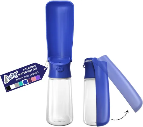 Miniatura 11 de WePet Botella de agua plegable portátil para perros, dispensador de agua para cachorros con alimentador para beber, 12 onzas, resistente a altas