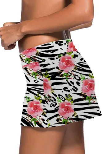 Miniatura 2 de REKITA - Falda de natación para mujer, color liso, cintura