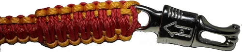 Miniatura 2 de Biker Whip Get Back 36" Red and Gold Silver Punisher Skulls .45 Cal carcasa