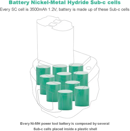 Miniatura 5 de CREABEST Paquete de 2 baterías mejoradas de 3500 mAh Ni-MH para Makita 12V 192598-2 1220 1200 1201 1222 1233 1234 1235 PA12 1235A 1235B 1235F