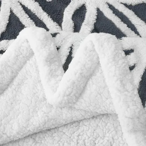 Miniatura 3 de LOMAO – Manta de vellón sherpa, suave y mullida de doble faz para sillón, sofá o cama (gris oscuro, 51 x 63 pulgadas)