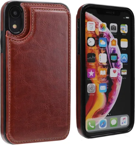 Miniatura 2 de ONETOP OT - Funda tipo cartera para iPhone XR con tarjetero, piel sintética de alta calidad, ranuras para tarjetas, doble cierre magnético y funda