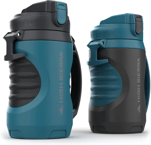 Miniatura 10 de HIGH SIERRA, [Libre de BPA] Botella de agua aislada de 64 onzas, boquilla de silicona, anclaje de valla integrado, mantiene el agua fría durante