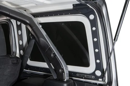 Miniatura 8 de Rhino-Rack Jeep Wrangler JL Unlimited 4 puertas duro interno estructural portaequipajes/sistema de montaje de 3 bases de columna vertebral desnuda