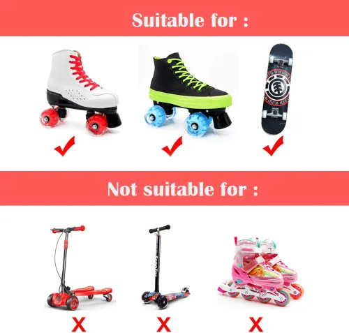 Miniatura 7 de Paquete de 4 ruedas de patinaje con luces de 1.260 x 2.283 in 78A, ruedas de patinaje con rodamientos instalados para interiores o exteriores, 3 LED