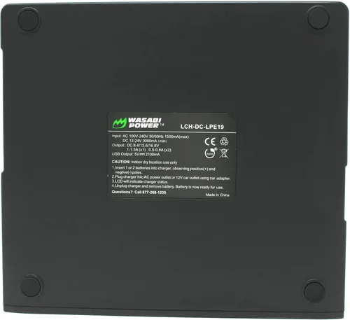 Miniatura 4 de Wasabi Power Cargador de batería dual para Canon LP-E19, compatible con EOS R3, EOS-1D Mark III, IV, X, X Mark II, III