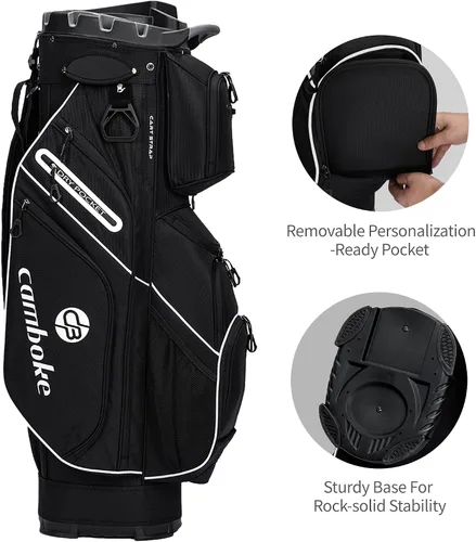 Miniatura 6 de Silent - Bolsa de golf para carrito de golf, bolsa de golf moldeada con separadores de longitud completa de 14 vías, bolsa de bolsillo refrigerante