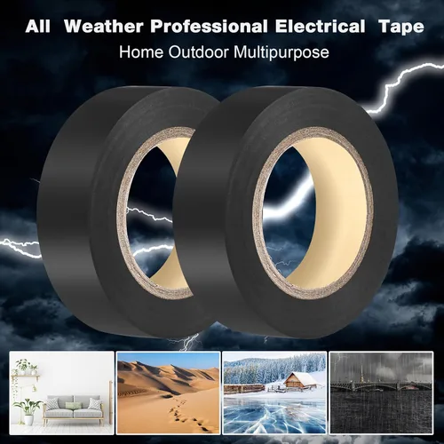 Miniatura 4 de Qilery Paquete de 60 cintas eléctricas impermeables de 3/4 pulgadas x 65 pies para cualquier clima bajo 600 V, envoltura de alambre aislante