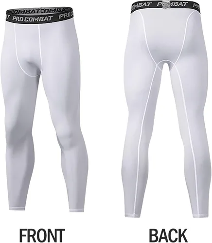 Miniatura 3 de SS COLOR FISH Pantalones de compresión atléticos para hombre con capa base de entrenamiento, mallas para correr