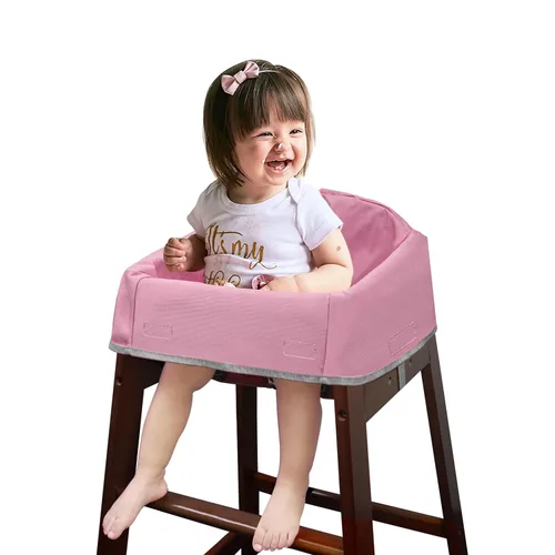 Miniatura 8 de Funda para silla alta de bebé de doble cinturón, sin plomo ni ftalatos, material resistente y robusto, funda impermeable lavable para sillas altas