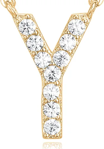 Miniatura 108 de PAVOI 14K White Gold Plated Cubic Zirconia Initial Necklace Letter Dainty Necklaces for Women