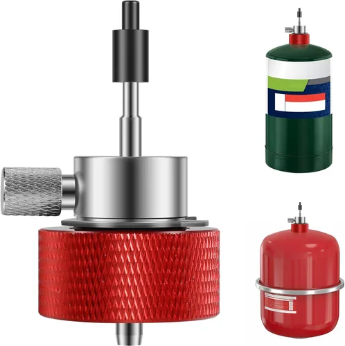 Miniatura 9 de Adaptador de llenado de propano Airsoft, válvula de conector de tanque de gas verde sin fugas, adaptador de tanque de propano reutilizable