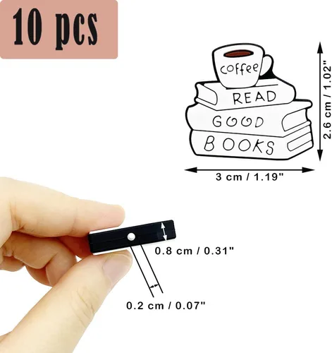 Miniatura 3 de Cuentas focales de silicona con forma de libro de café, cuentas focales planas para bolígrafos, llavero, pulsera, cordón, bricolaje, 10