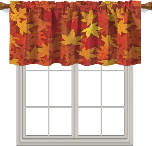 Miniatura 10 de Cortinas con cenefas temáticas geométricas, patrón geométrico a cuadros para sala de estar, cenefa para ventanas con bolsillo para barra, cenefa