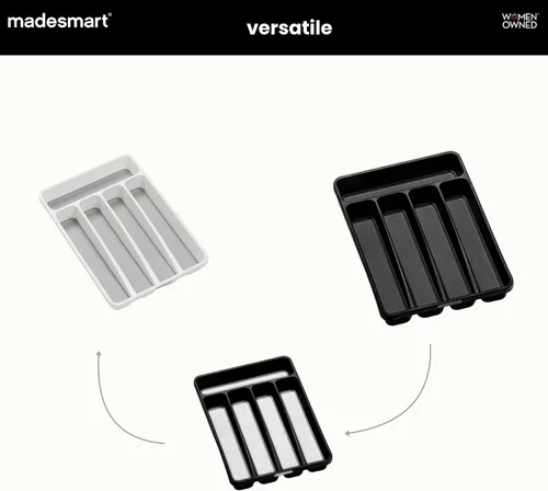 Miniatura 5 de madesmart Bandeja pequeña para cubiertos, organizador compacto de cubiertos de 5 compartimentos para tenedores, cuchillos y cucharas