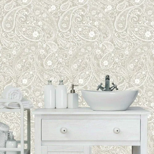 Miniatura 2 de RoomMates RMK11580RL - Papel pintado de cachemira beige