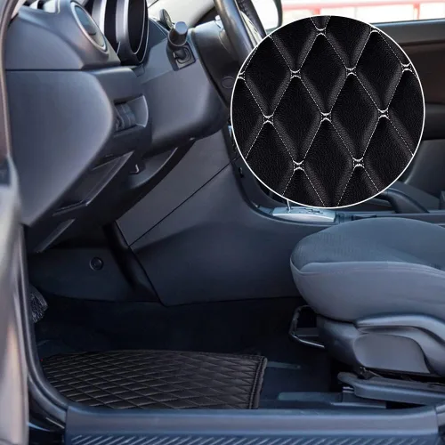 Miniatura 3 de Surakey Tela acolchada para coche con tapicería de respaldo de esponja de cuero de PVC suave tapicería de respaldo de espuma para moto barco 61.0 in