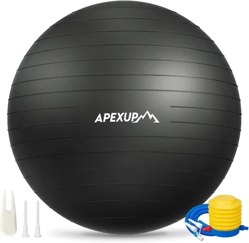 APEXUP Pelota de Yoga Pelota de Ejercicio Antideslizante Resistente para Fitness, Equilibrio y Entrenamiento del Core