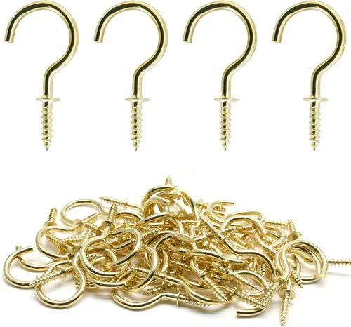 Miniatura 19 de Biaungdo 60 ganchos para tazas de techo de 1 pulgada, ganchos de tornillo, ganchos de taza de techo, ganchos autorroscantes, color negro